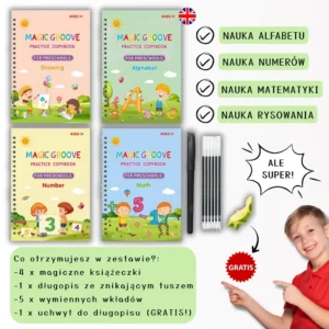 Czaropis - zestaw 4 magicznych książeczek do nauki pisania (każda aż 16 stron!)